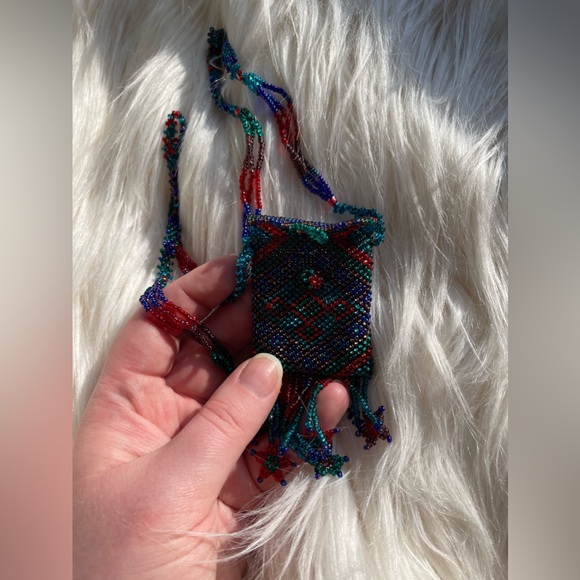 Set of Handmade Beaded Necklace Pouch Bags, Prayer Bags from Israel - Picture 12 of 16